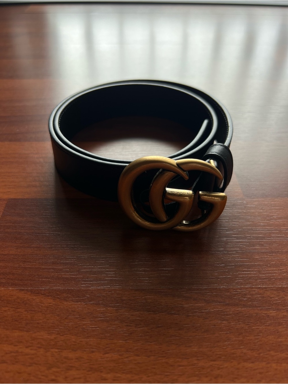 Gucci Double G Logo Leather Belt